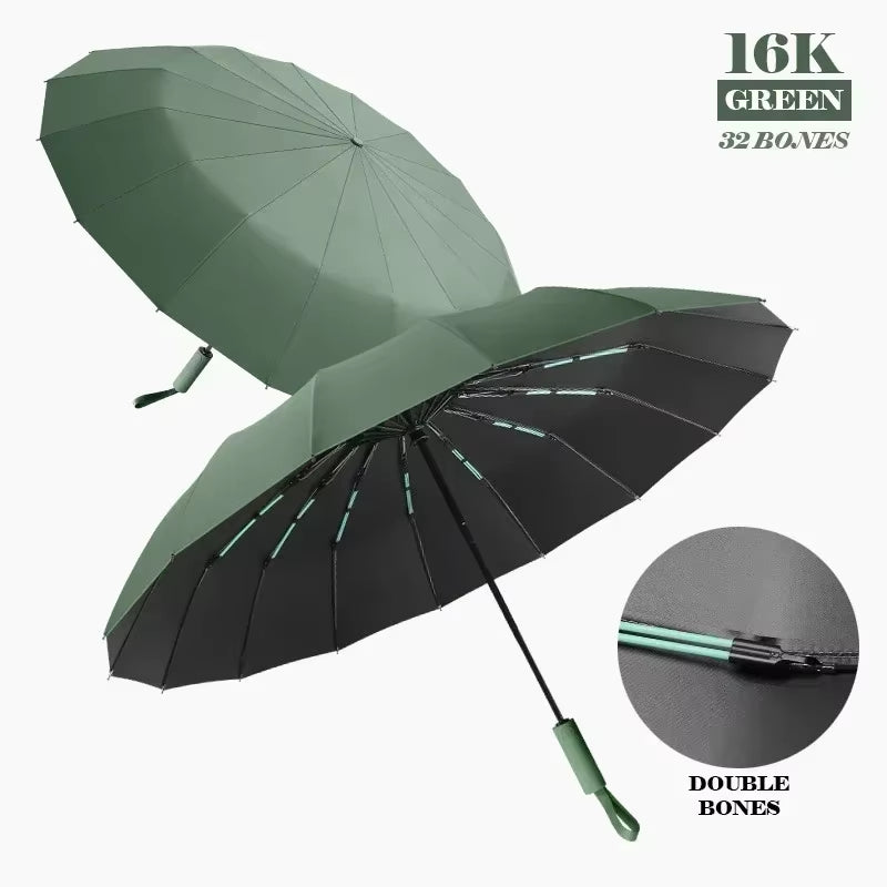 16K Double Bones Large Umbrella for Men Women Windproof Umbrellas Automatic Folding Strong Luxury Sun Rain Umbrella UV Business