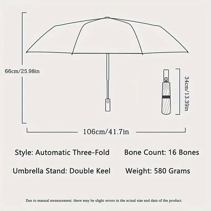 16K Double Bones Large Umbrella for Men Women Windproof Umbrellas Automatic Folding Strong Luxury Sun Rain Umbrella UV Business