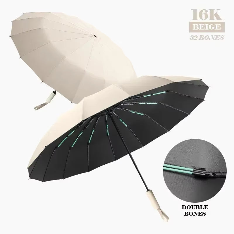 16K Double Bones Large Umbrella for Men Women Windproof Umbrellas Automatic Folding Strong Luxury Sun Rain Umbrella UV Business