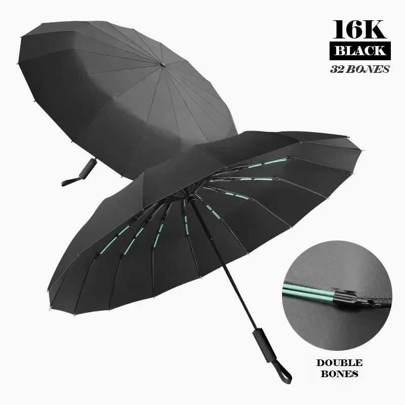 16K Double Bones Large Umbrella for Men Women Windproof Umbrellas Automatic Folding Strong Luxury Sun Rain Umbrella UV Business