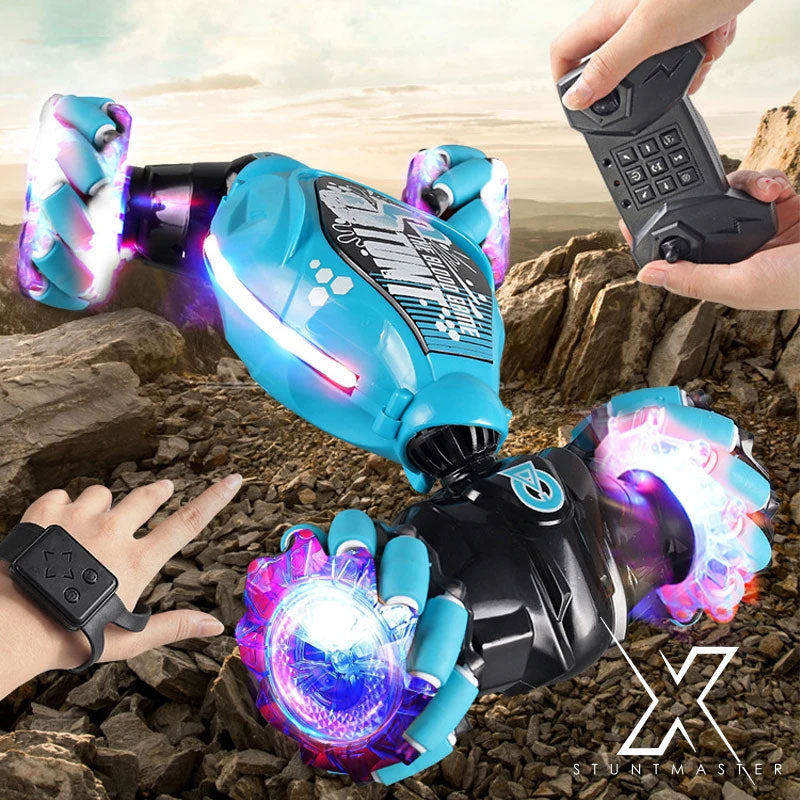 4WD RC Drift Car with Music Led Lights 2.4G Gesture Radio Remote Control Spray Stunt Car 360° Rotating Climbing Car Toys Gift